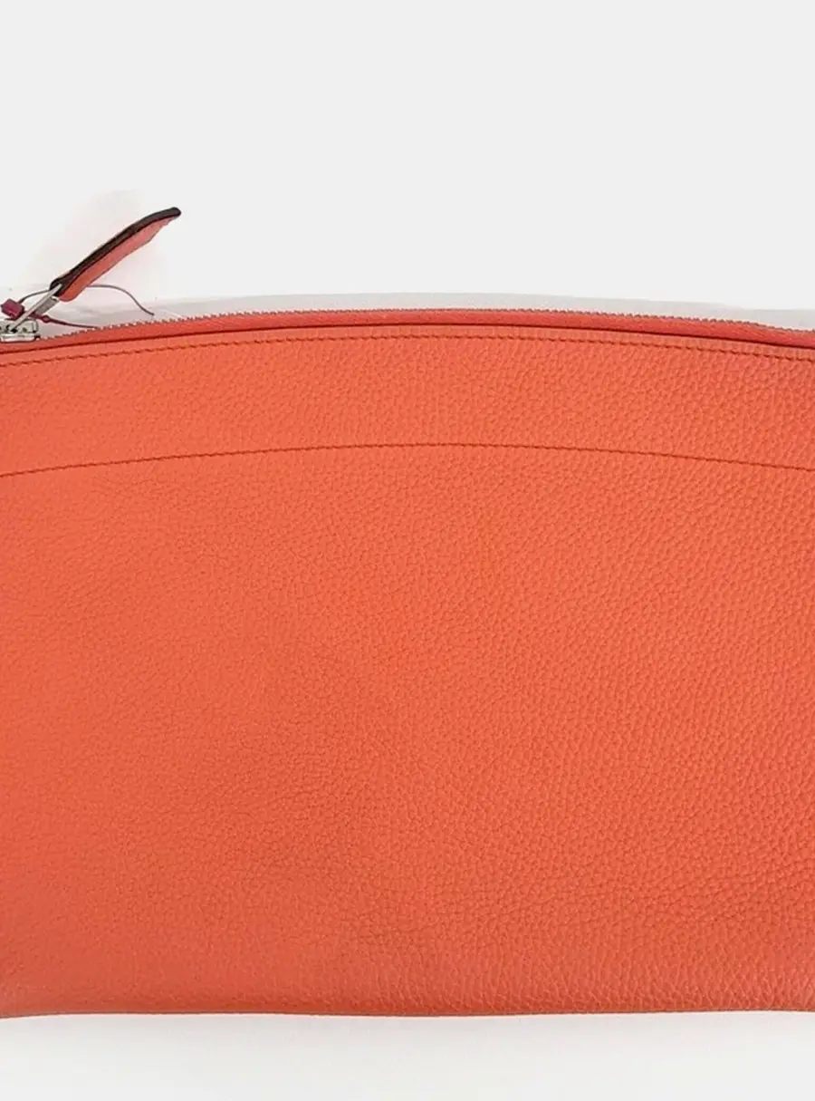 Hermes Orange Bazaar Clutch Bag