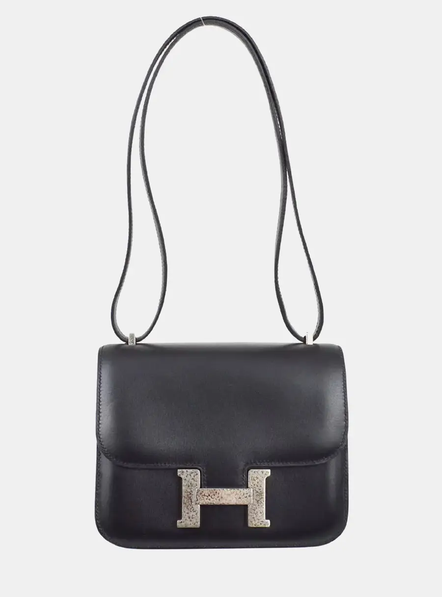Hermes Black Box Calf Constance 18 Shoulder Bag