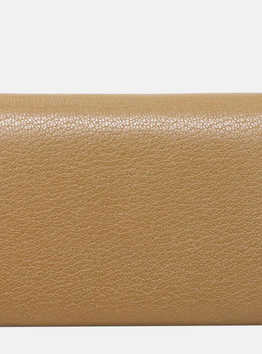 Hermes Calvi Duo Camel Chevre de Coromandel Leather Card Holder Bag
