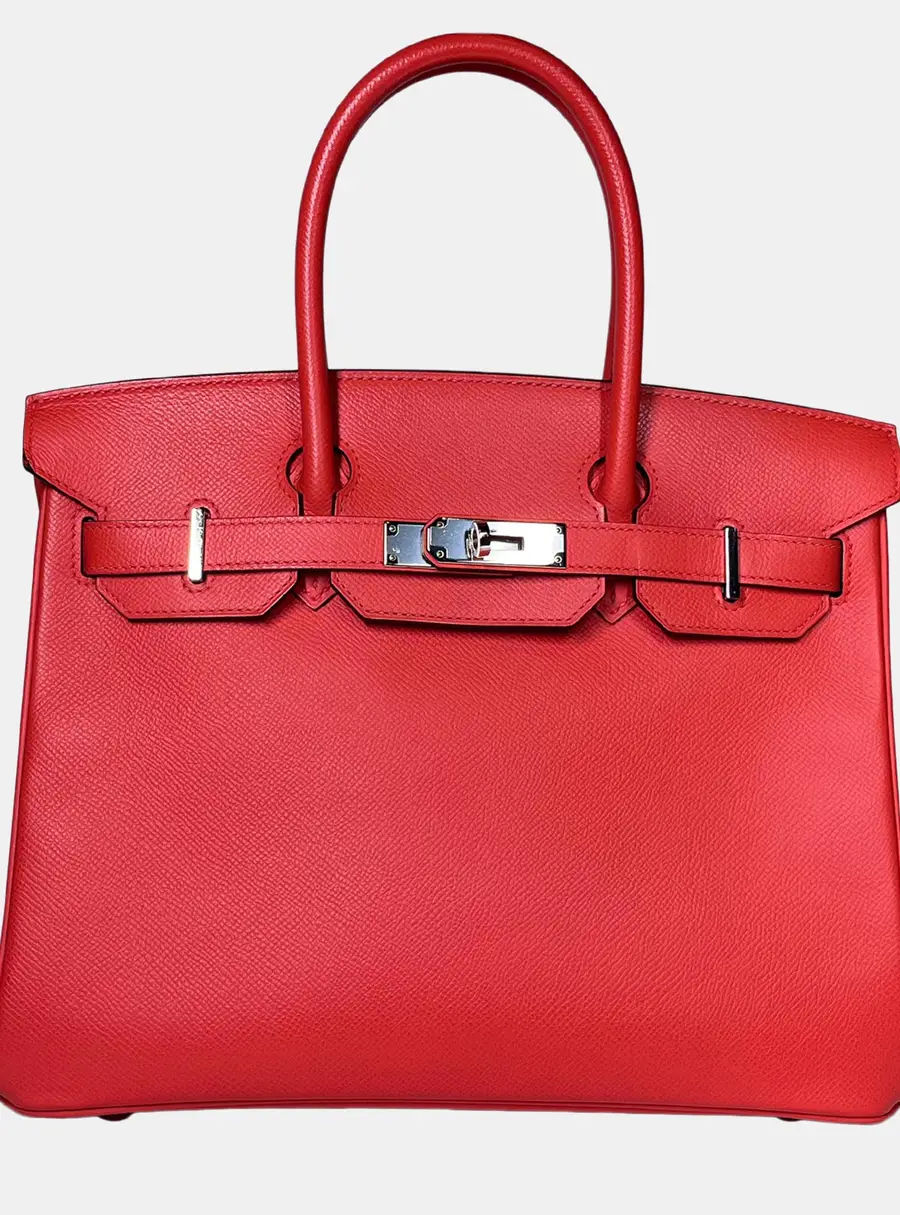 Hermes Birkin 30 Bougainvillea Epsom Leather Top Handle Bag