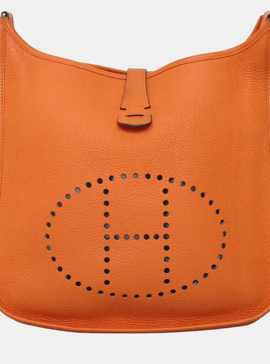 Hermes Evelyne GM Orange Togo Calfskin Leather Shoulder Bag