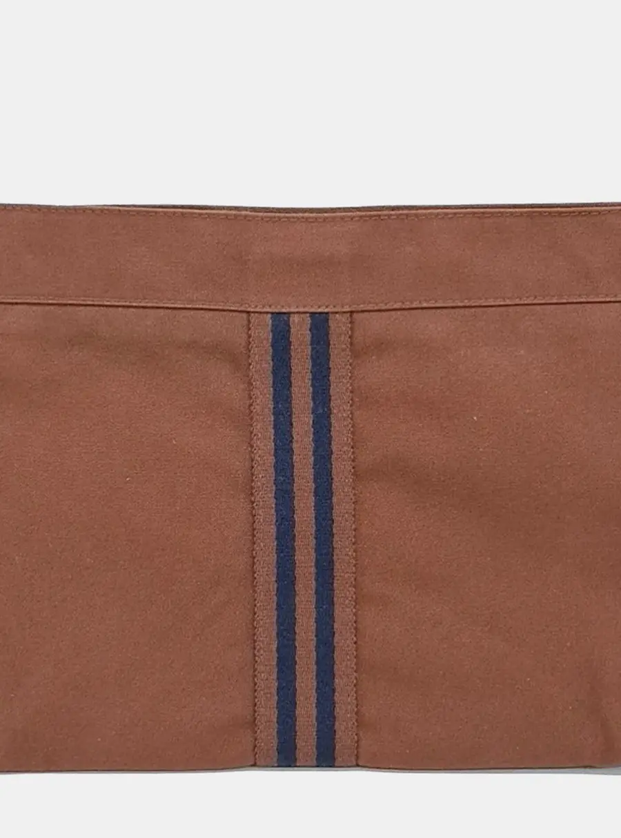 Hermes Furutto PM Brown Cotton Canvas Pouch Bag