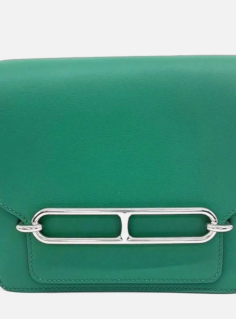 Hermes Rulis 18 Green Evercolor Leather Shoulder Bag