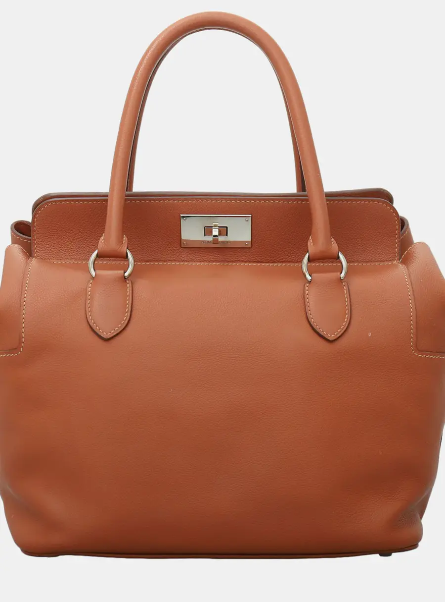 Hermes Toolbox 26 Gold Evergrain Leather Top Handle Bag