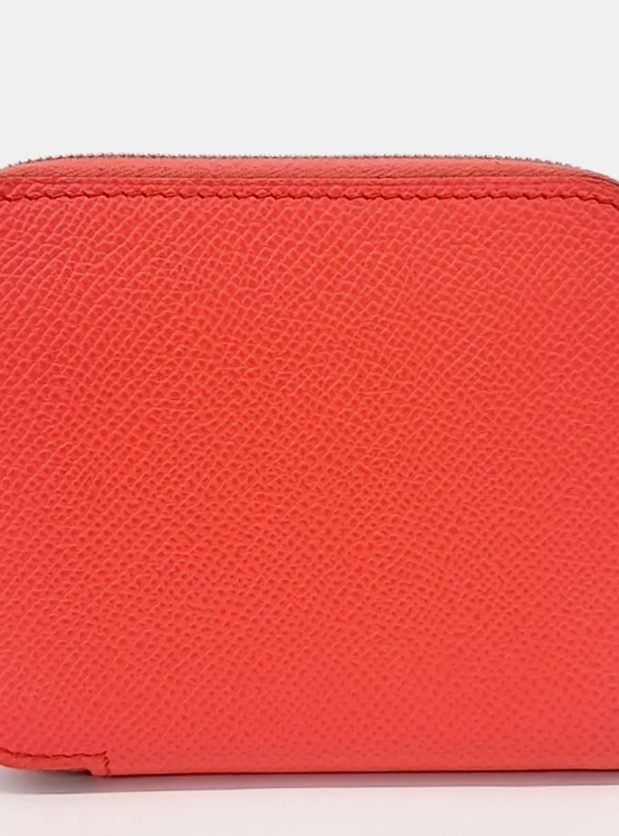 Hermes Silky Half Wallet Orange Epsom Leather Wallet Bag