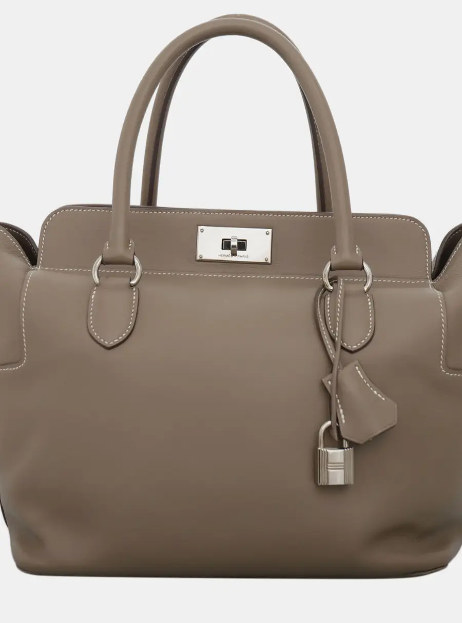 Hermes Toolbox 26 Etoupe Swift Leather Top Handle Bag