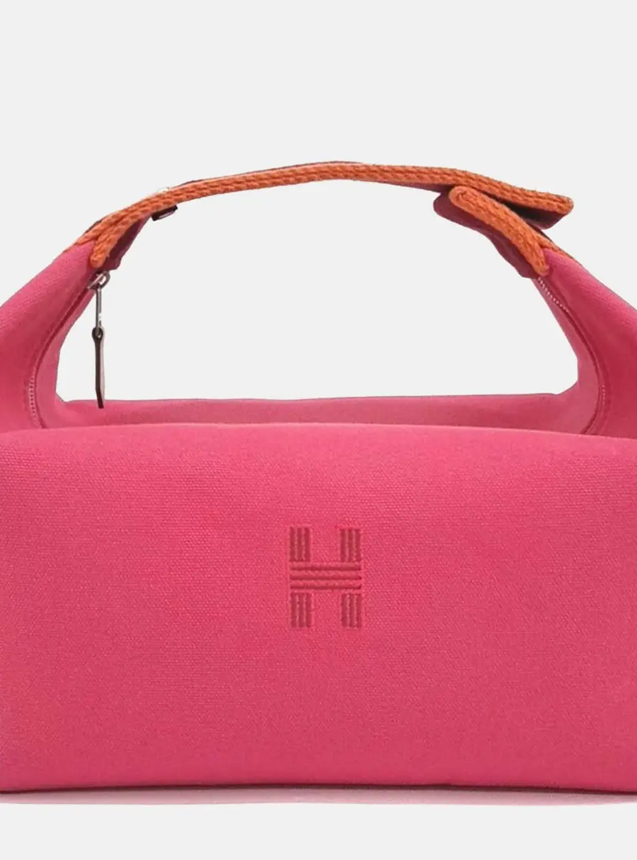 Hermes Breathe-A-Brack GM Pink Canvas Top Handle Bag