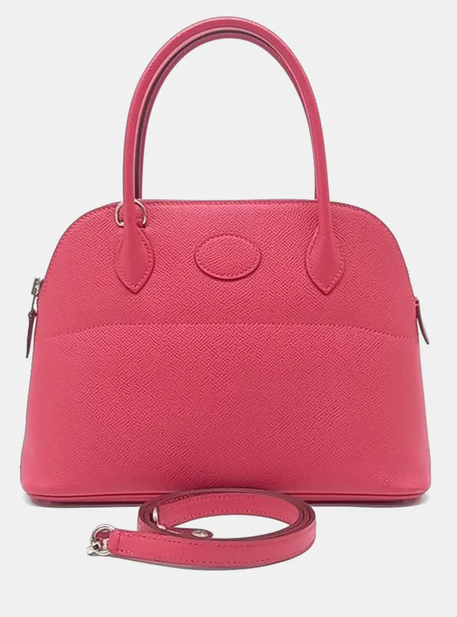 Hermes Bolide 27 Rose Azalee Epsom Leather Top Handle Bag