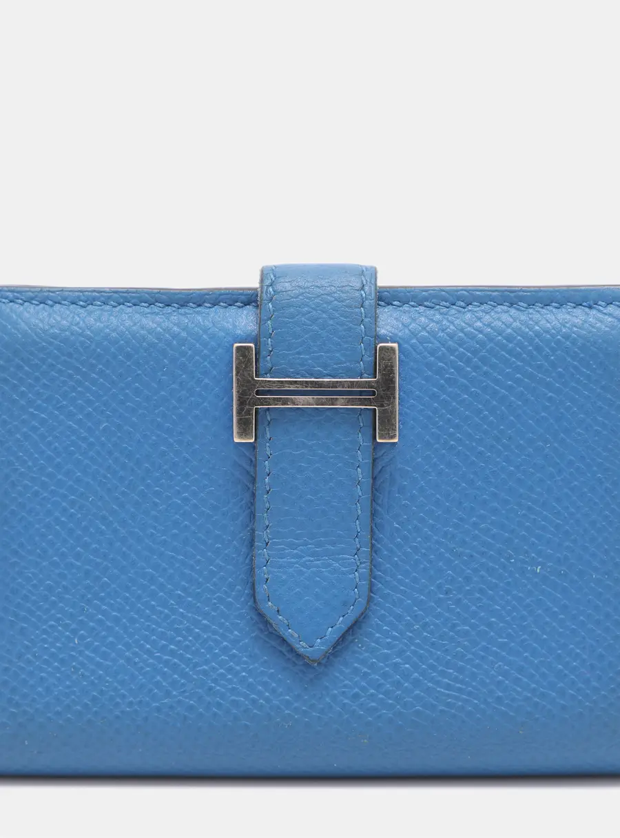 Hermes Bearn Bleu Zellige Epsom Leather Wallet