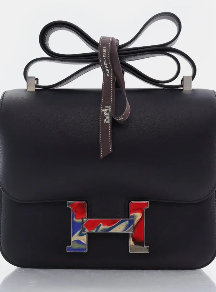 Hermes Constance 24 Noir Swift Leather Shoulder Bag