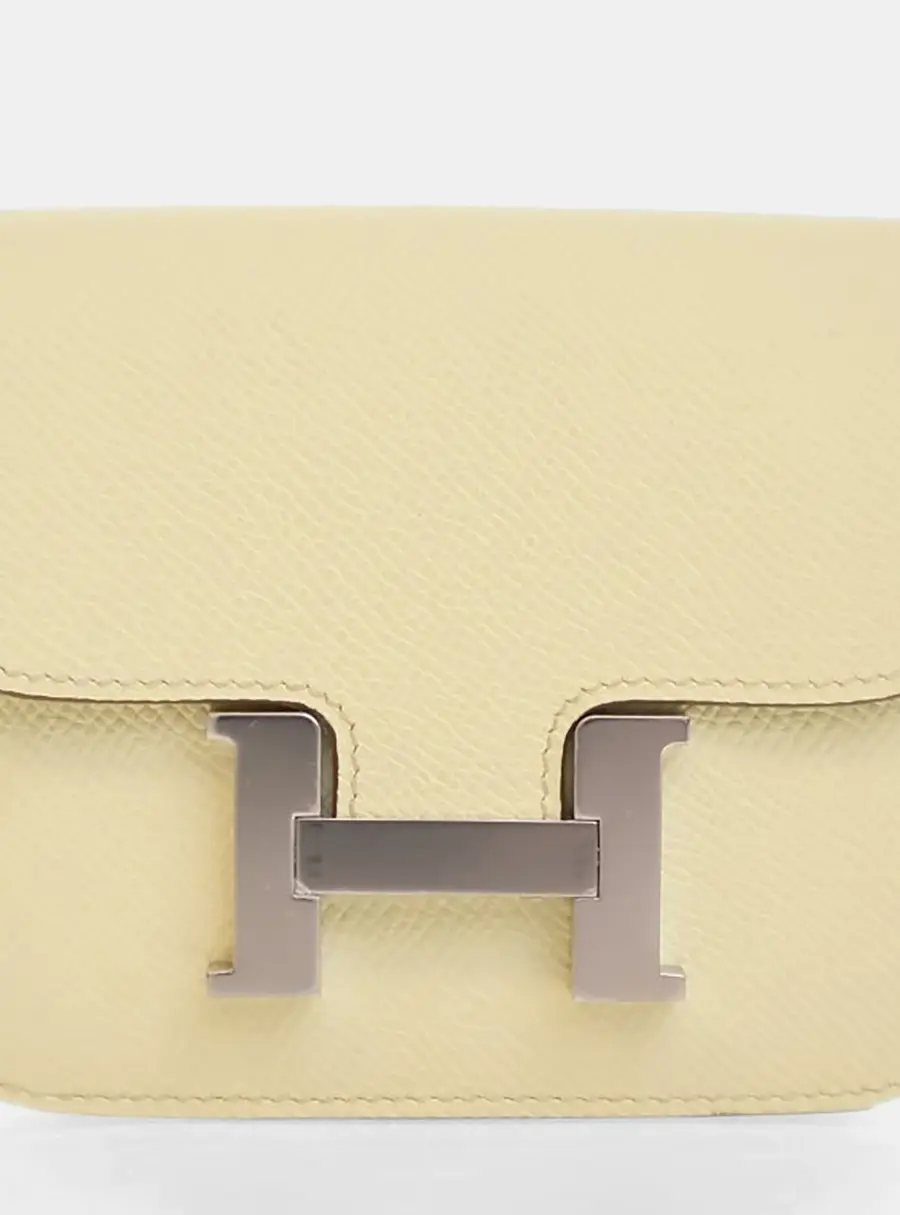 Hermes Jaune Poussin Constance Slim Wallet