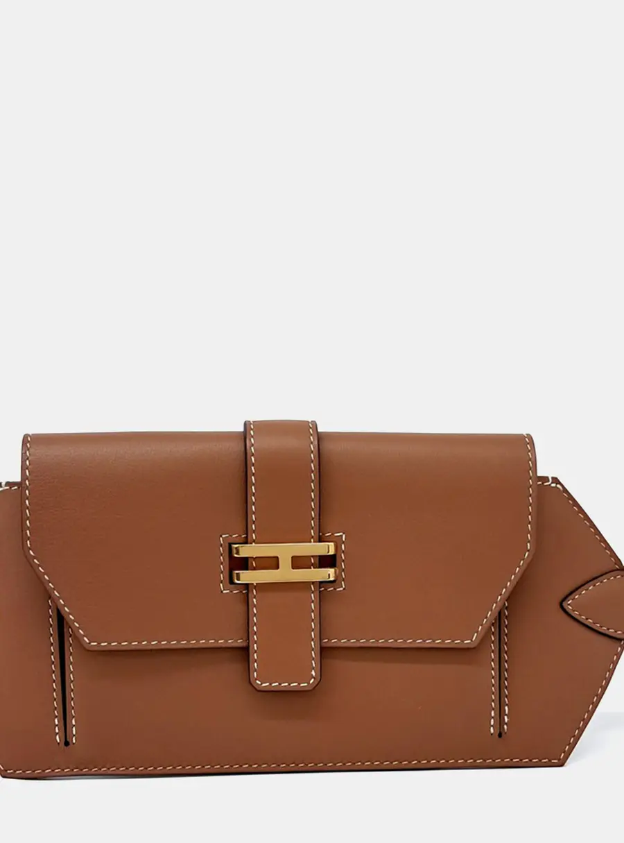 Hermes Elan Pocket 24 Brown Leather Belt Bag