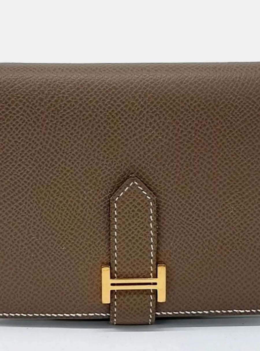Hermes Bearn Half Wallet Brown Epsom Leather Wallet Bag