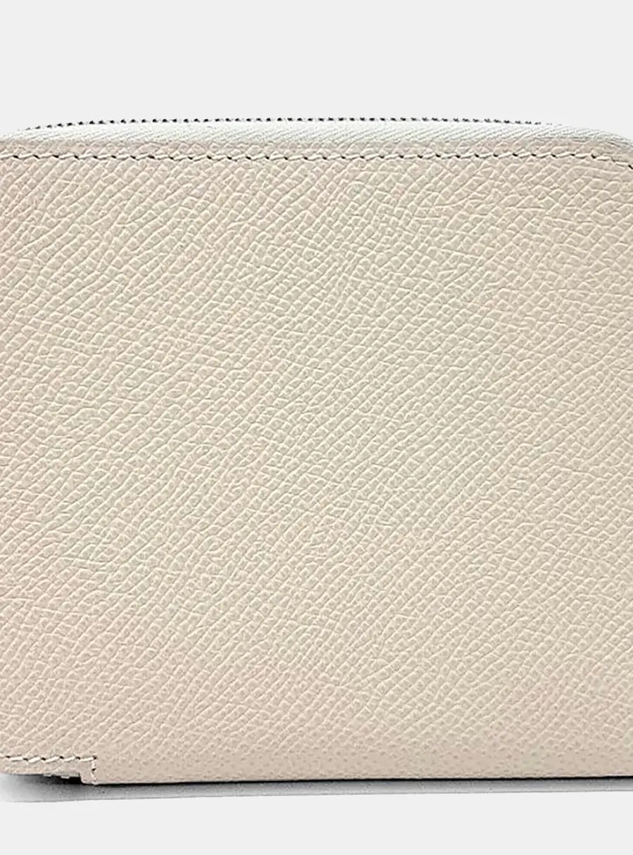 Hermes Silky Half White Chevre Goatskin Leather Wallet