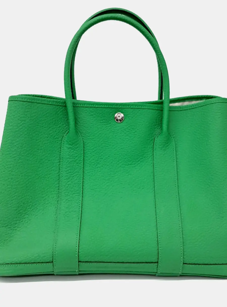 Hermes Garden Party 36 Green Negonda Leather Tote Bag