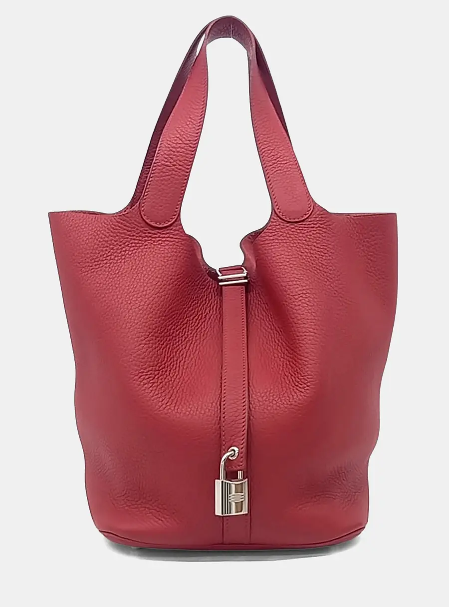 Hermes Picotin Lock 26 Rouge Casaque Taurillon Clemence Leather Top Handle Bag
