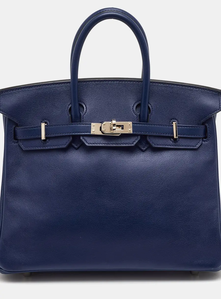 Hermes Birkin 25 Palladium Finish Bleu Saphir Swift Leather Tote