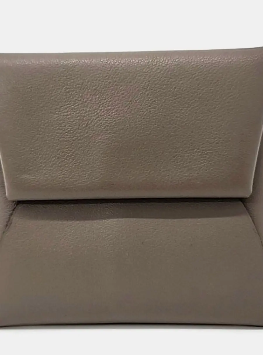 Hermes Bastia Coin Purse Brown Chevre Leather Coin Purse Bag