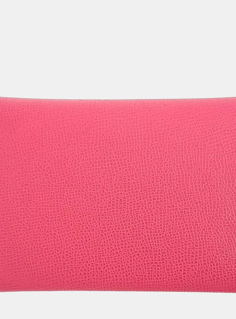 Hermes Calvi Pink Leather Card Holder Bag