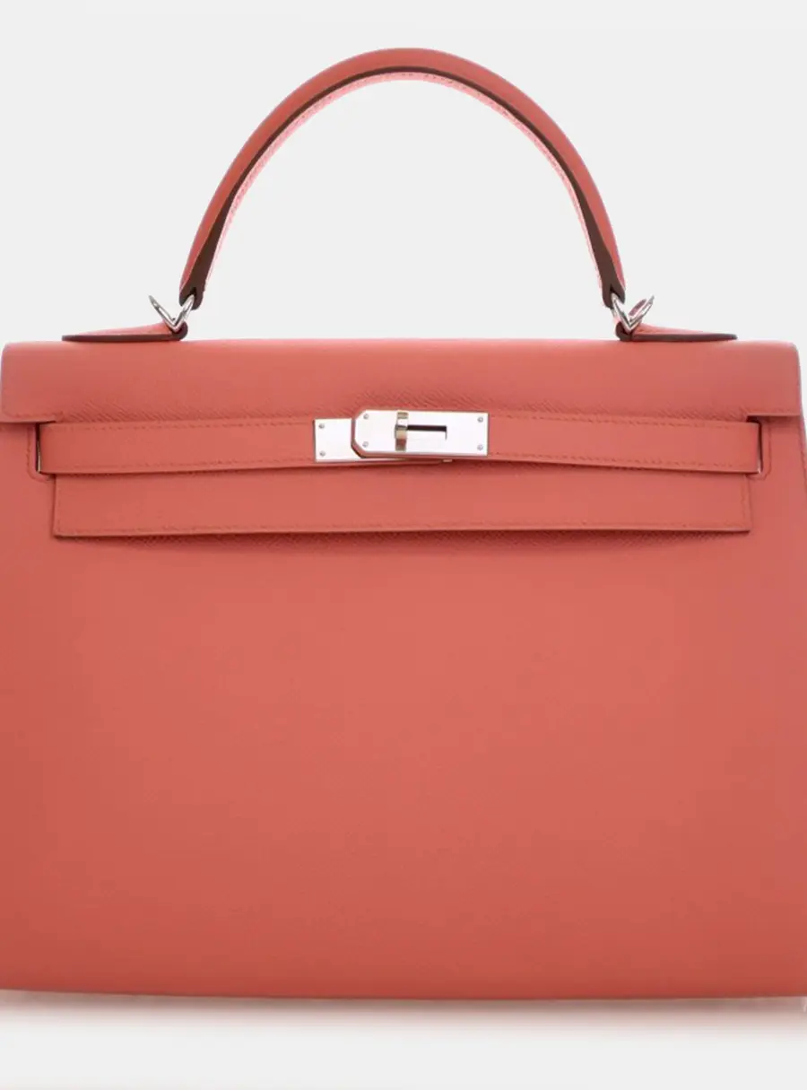 Hermes Sellier Kelly 32 Pink Epsom Calfskin Leather Top Handle Bag