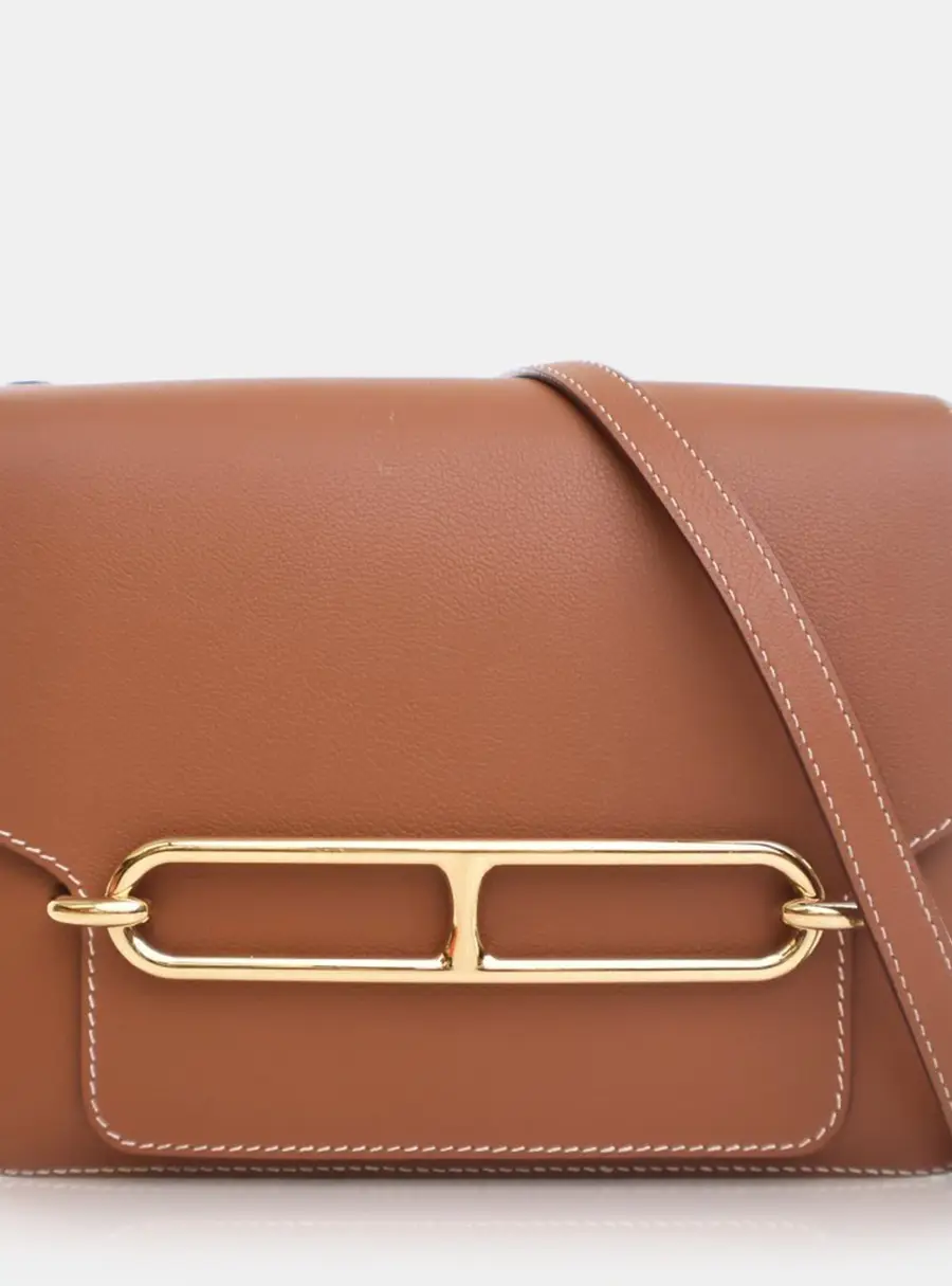 Hermes Roulis 23 Gold Evercolor Calfskin Leather Shoulder Bag