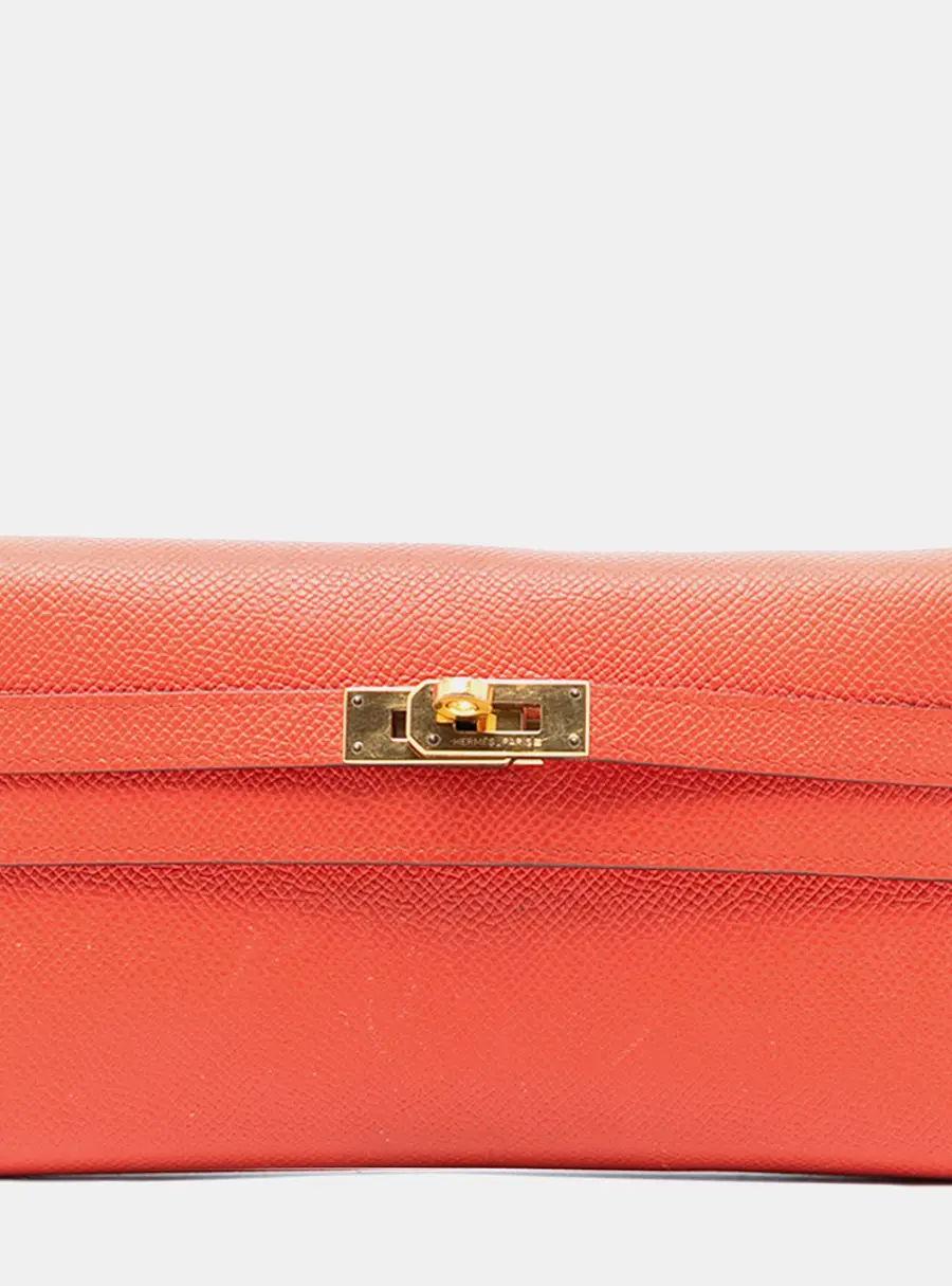 Hermes Kelly Longue Capucine Epsom Leather Wallet Bag