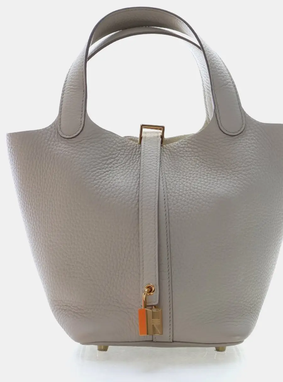 Hermes Picotin 18 Craie Taurillon Clemence Leather Shoulder Bag
