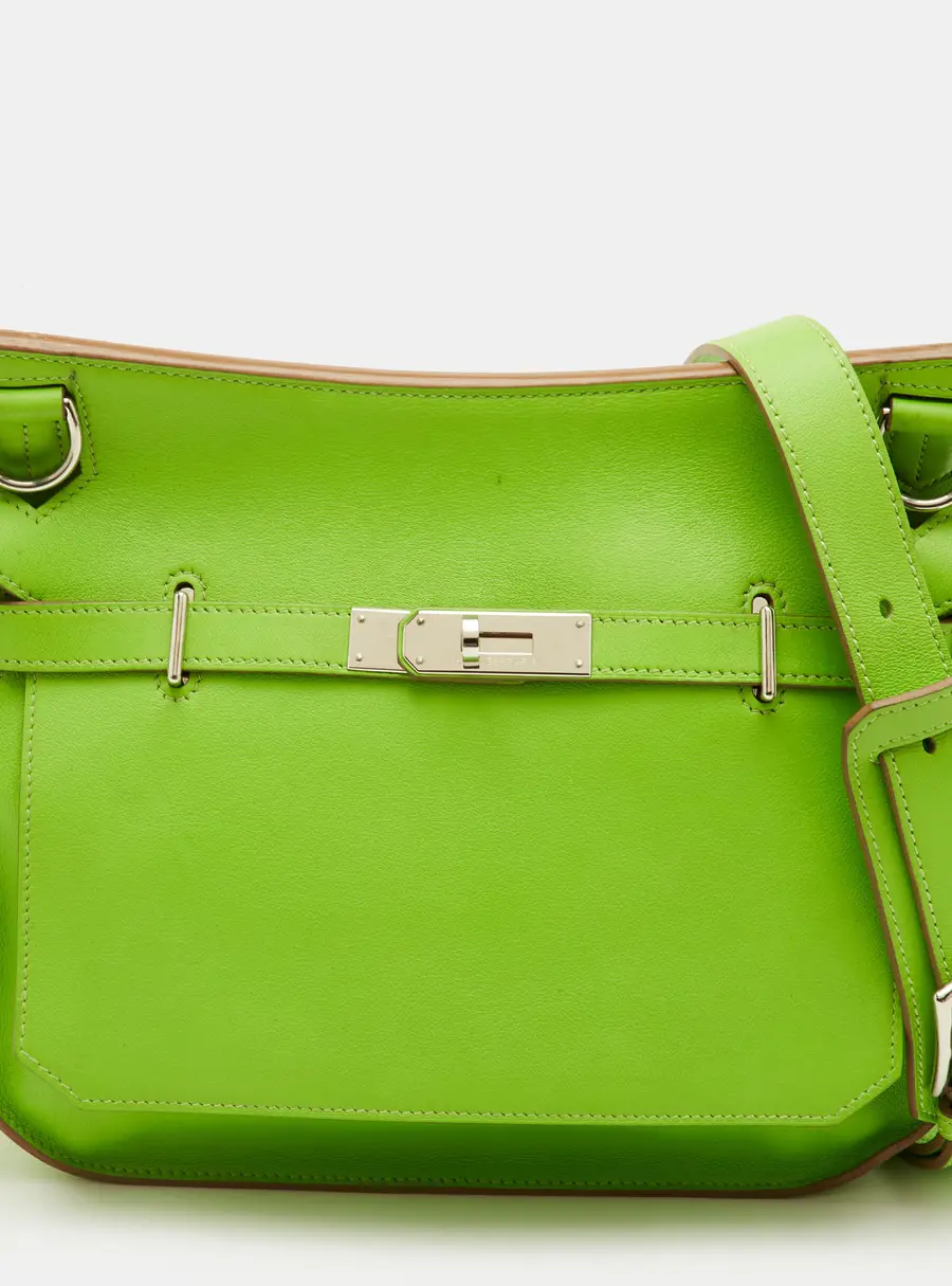 Hermes Jypsiere 28 Granny Swift Leather Palladium Finish Crossbody Bag