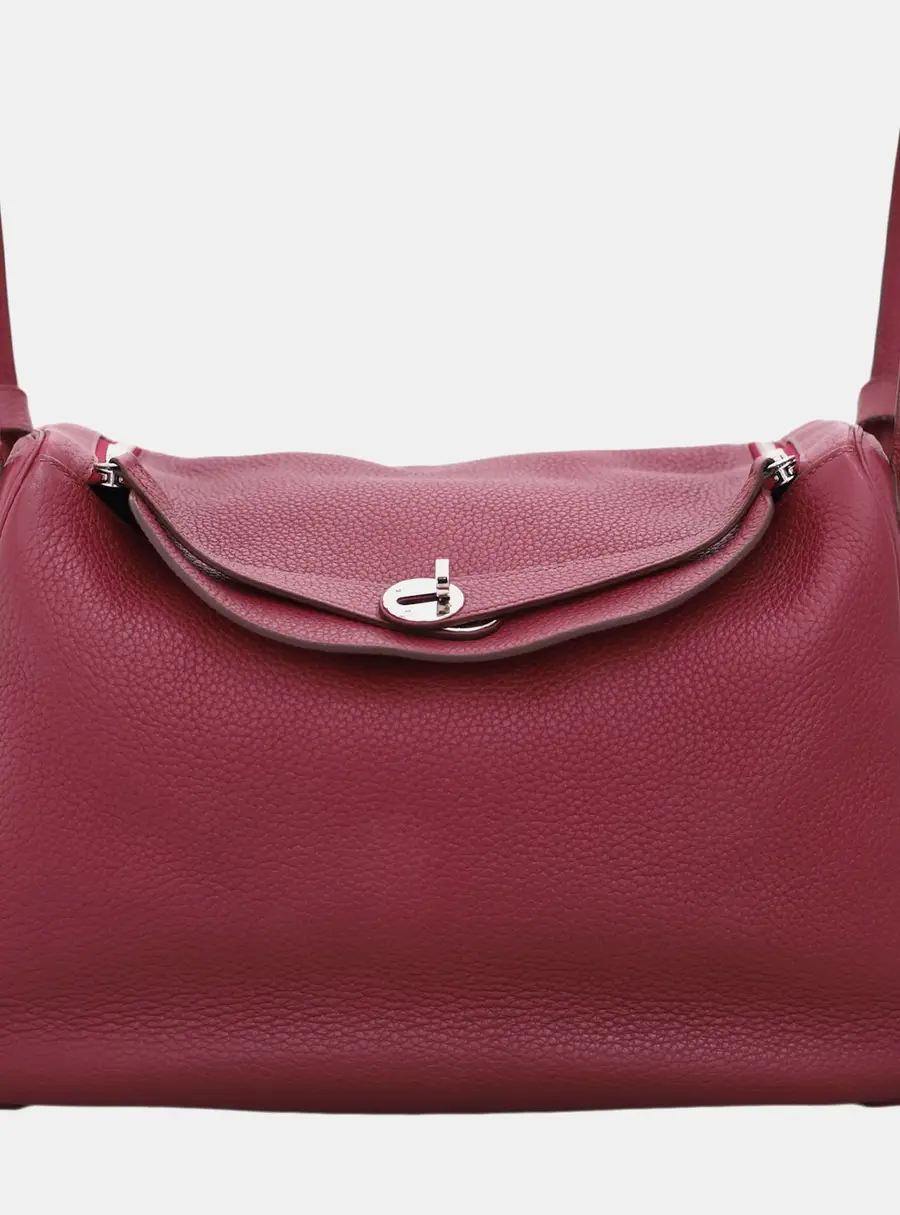 Hermes Lindy 34 Rouge H Taurillon Clemence Leather Shoulder Bag