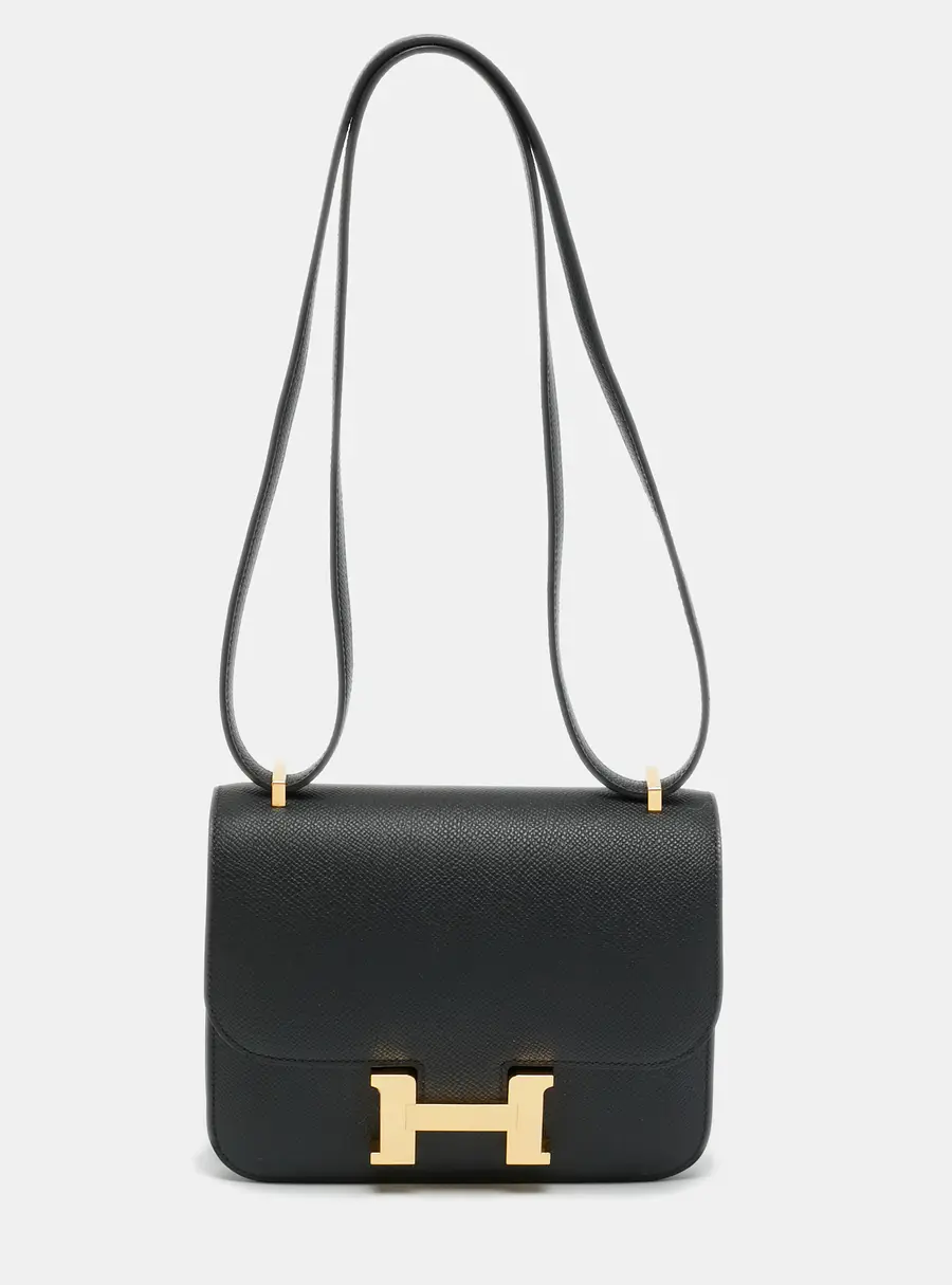 Hermes Constance 18 Mini Gold Finish Noir Epsom Leather Crossbody Bag