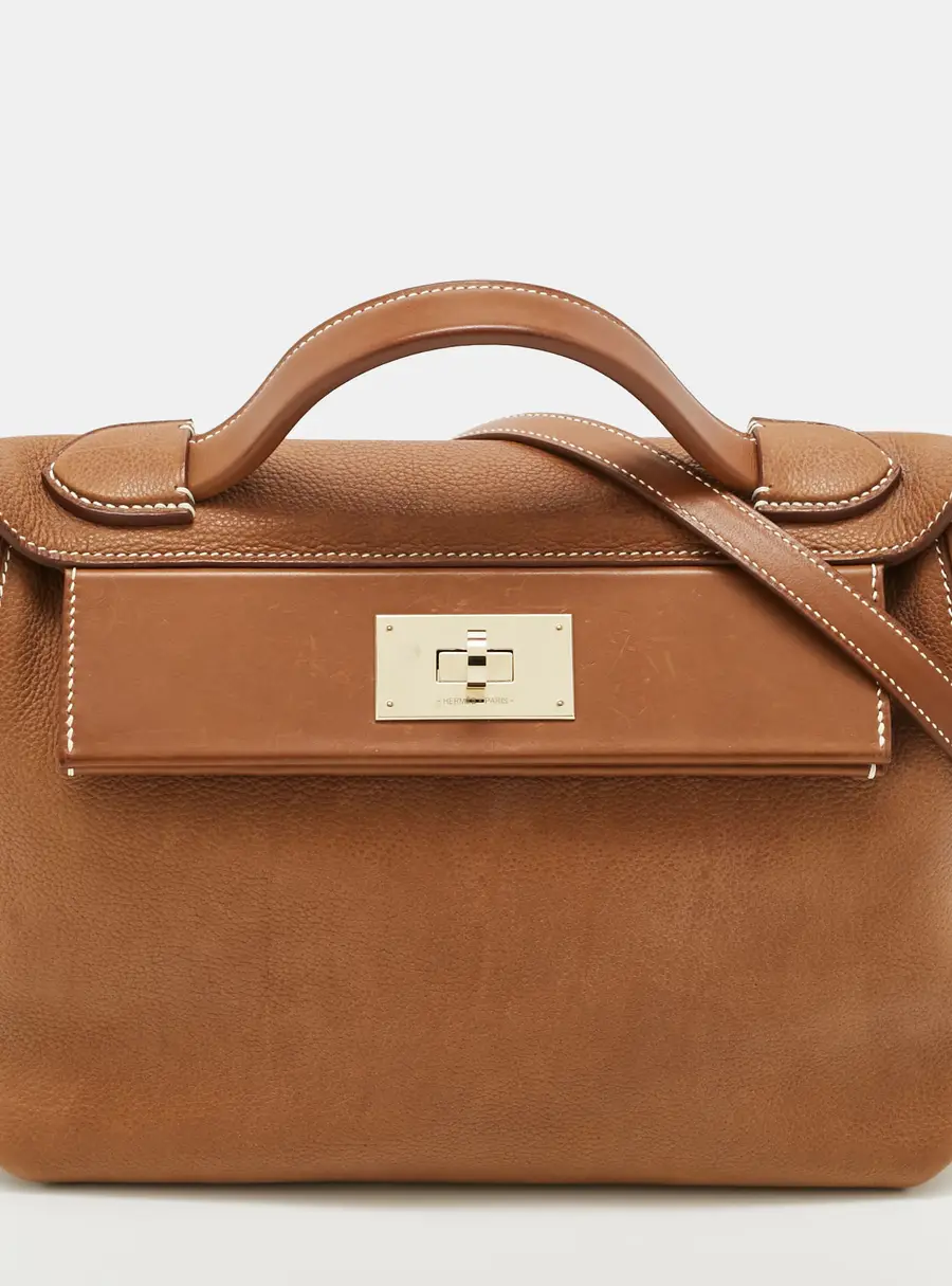 Hermes 24/24 29 Gold Finish Fauve Barenia Faubourg Leather Bag