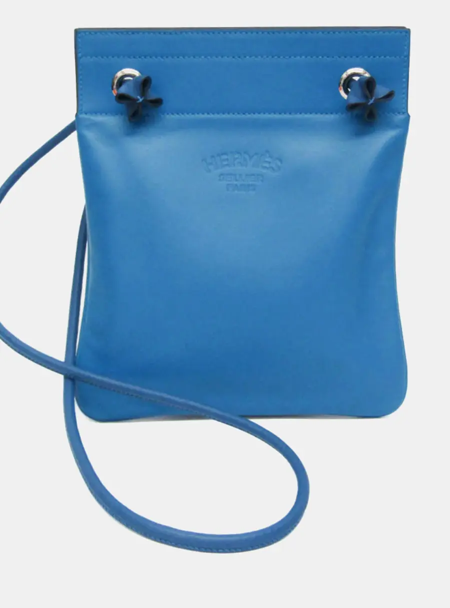Hermes Aline Mini Blue Agneau Milo & Swift Leather Shoulder Bag
