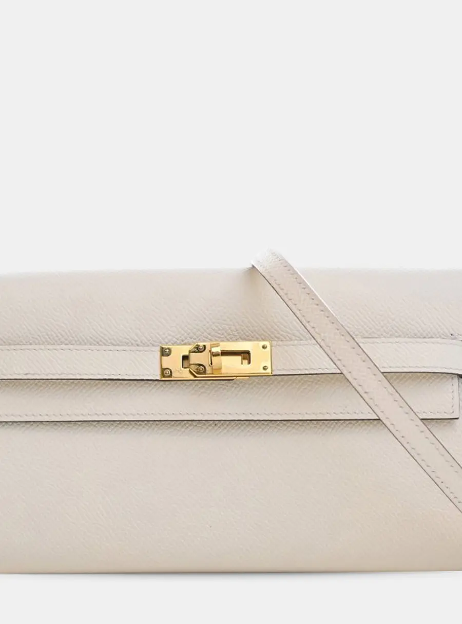Hermes Kelly To Go Nata Epsom Calfskin Leather Wallet Bag