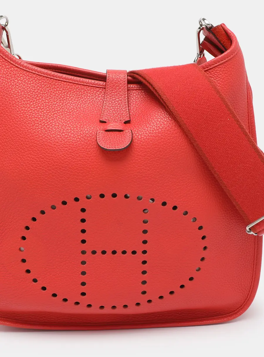 Hermes Evelyne III GM Rouge Tomate Taurillon Clemence Leather Bag