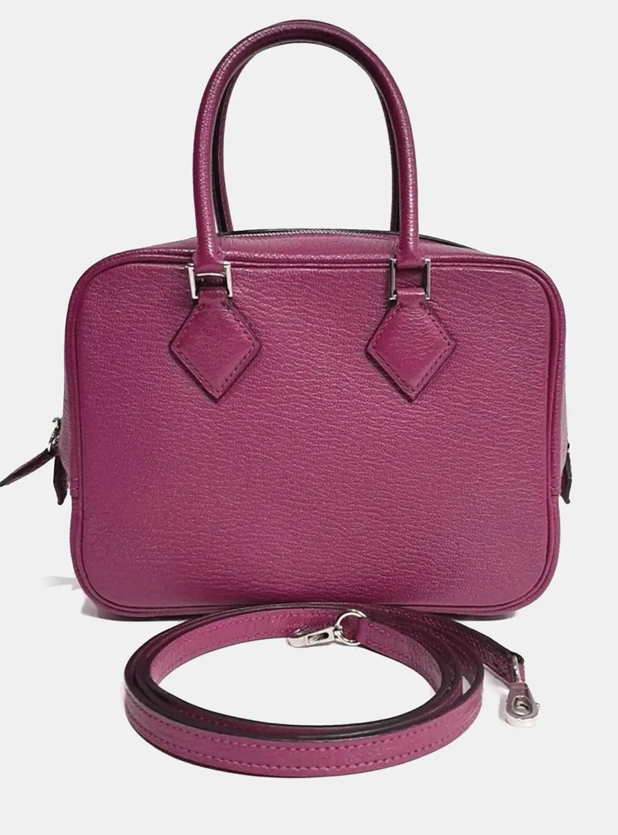 Hermes Plume 18 Pink Leather Top Handle Bag