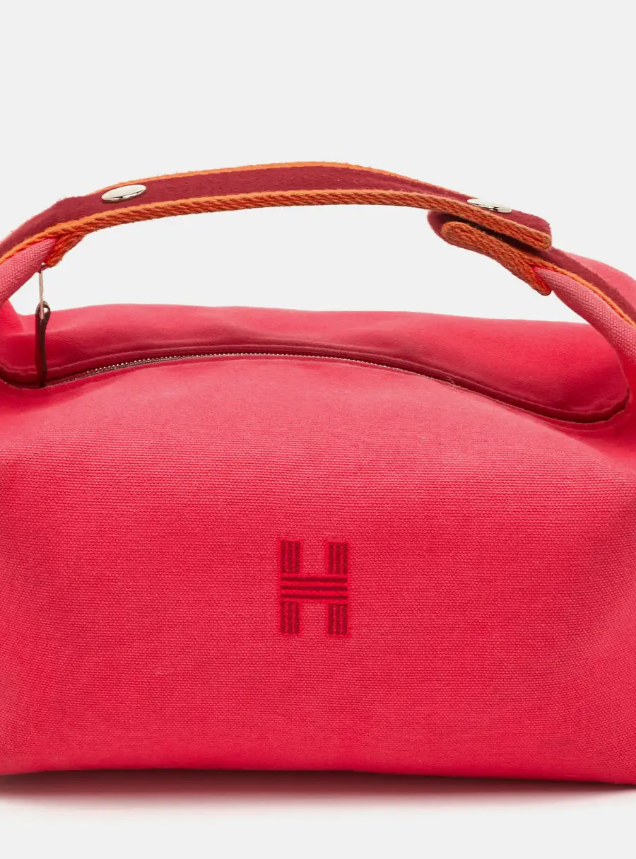 Hermès Bride-a-Brac Large Hibiscus Toile H Canvas Pouch