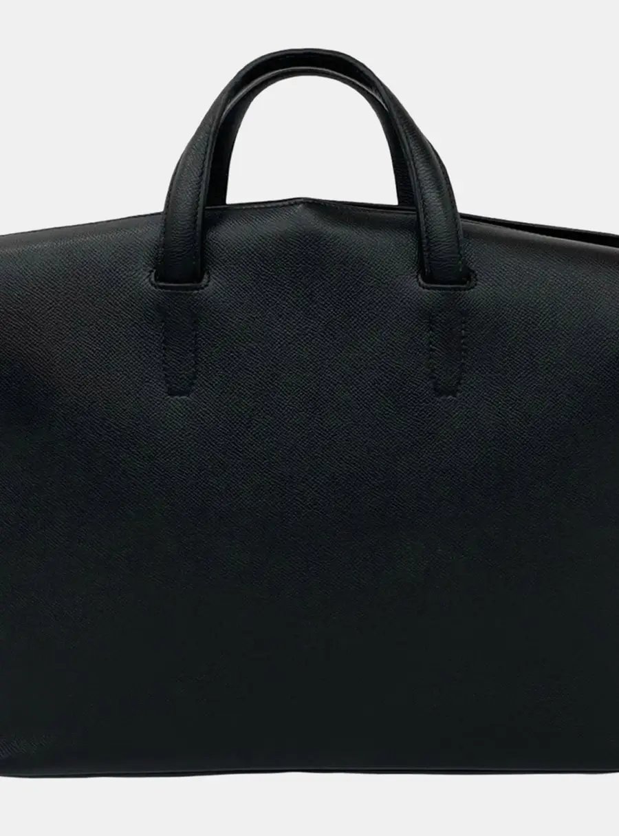 Hermes Cityhall 38 Black Epsom Leather Briefcase Bag