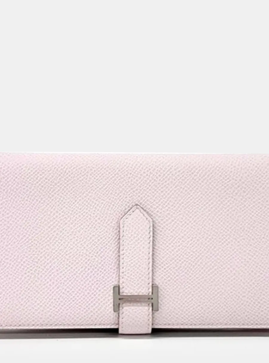 Hermes Bearn Pink Epsom Leather Wallet