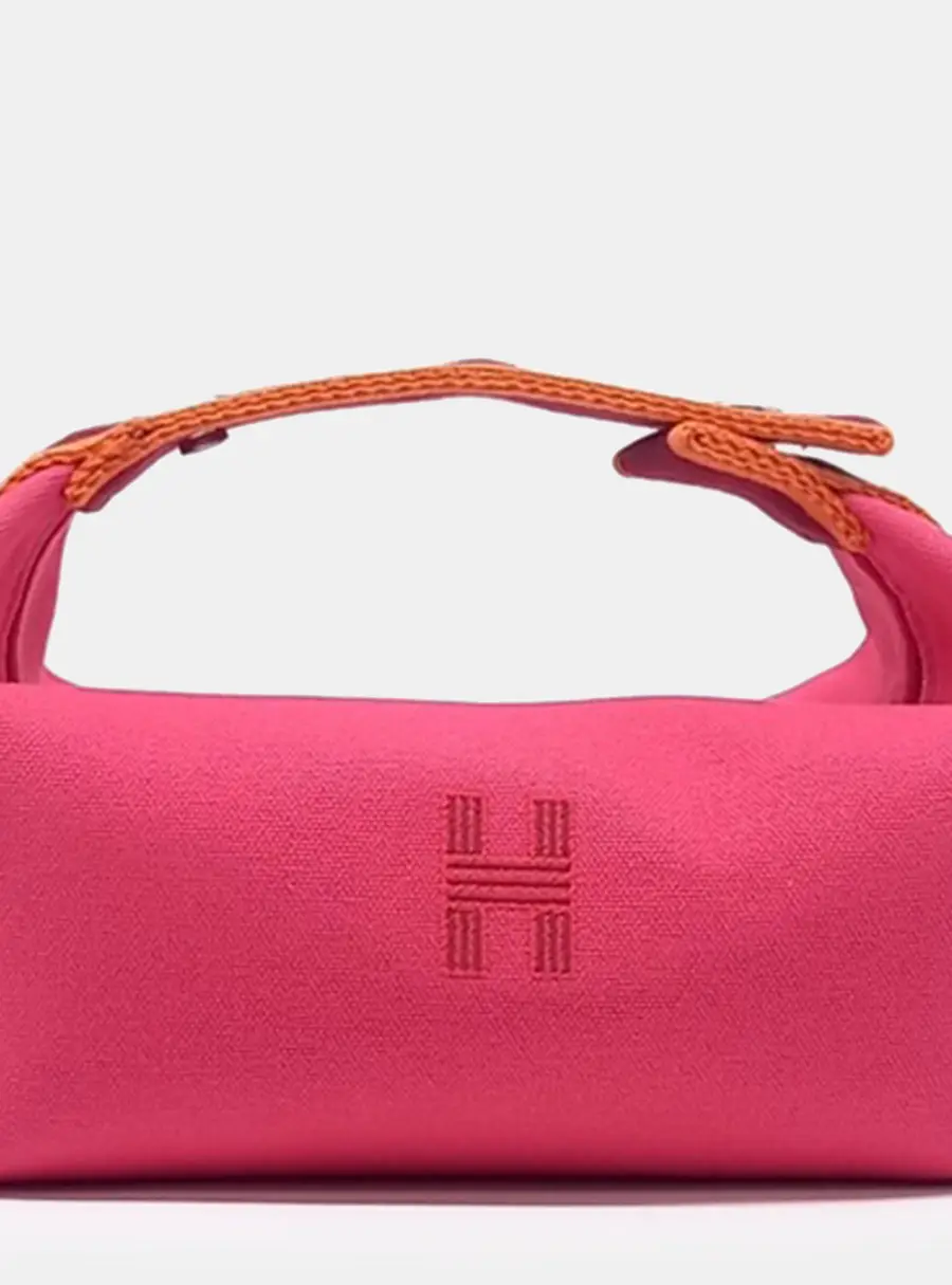 Hermes Bride-a-Brac Pink Canvas Pouch Bag