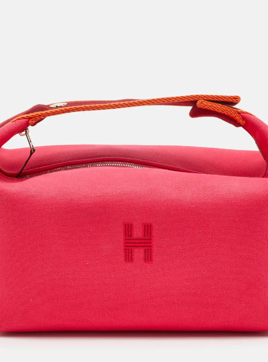 Herm&egrave;s Bride-a-Brac Large Hibiscus Toile H Canvas Pouch