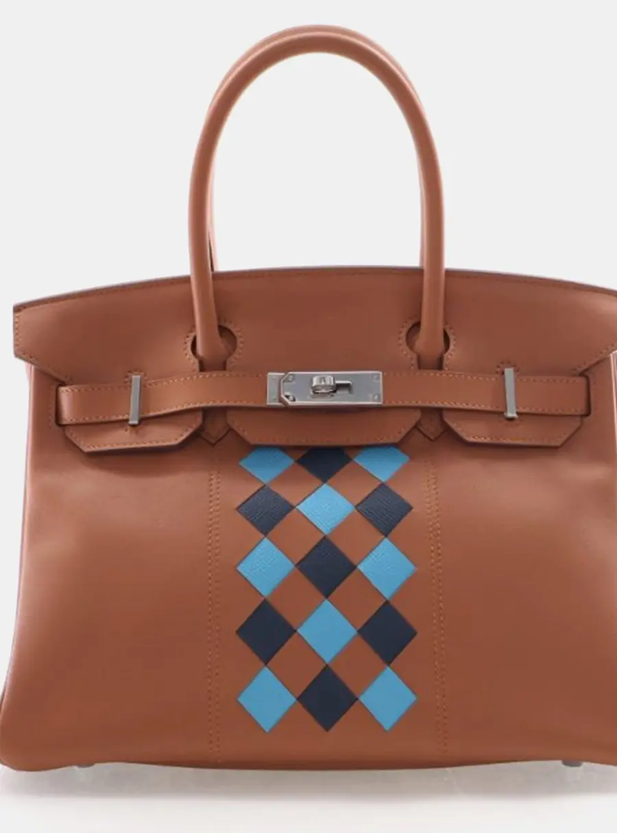 Hermes Birkin 30 Gold Swift Calfskin Leather Top Handle Bag