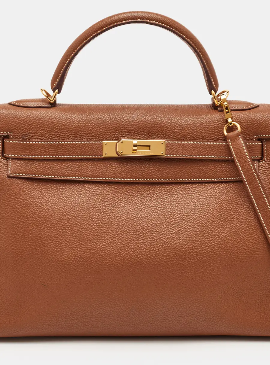 Hermès Kelly Sellier 32 Gold Finish Gold Togo Leather Top Handle Bag