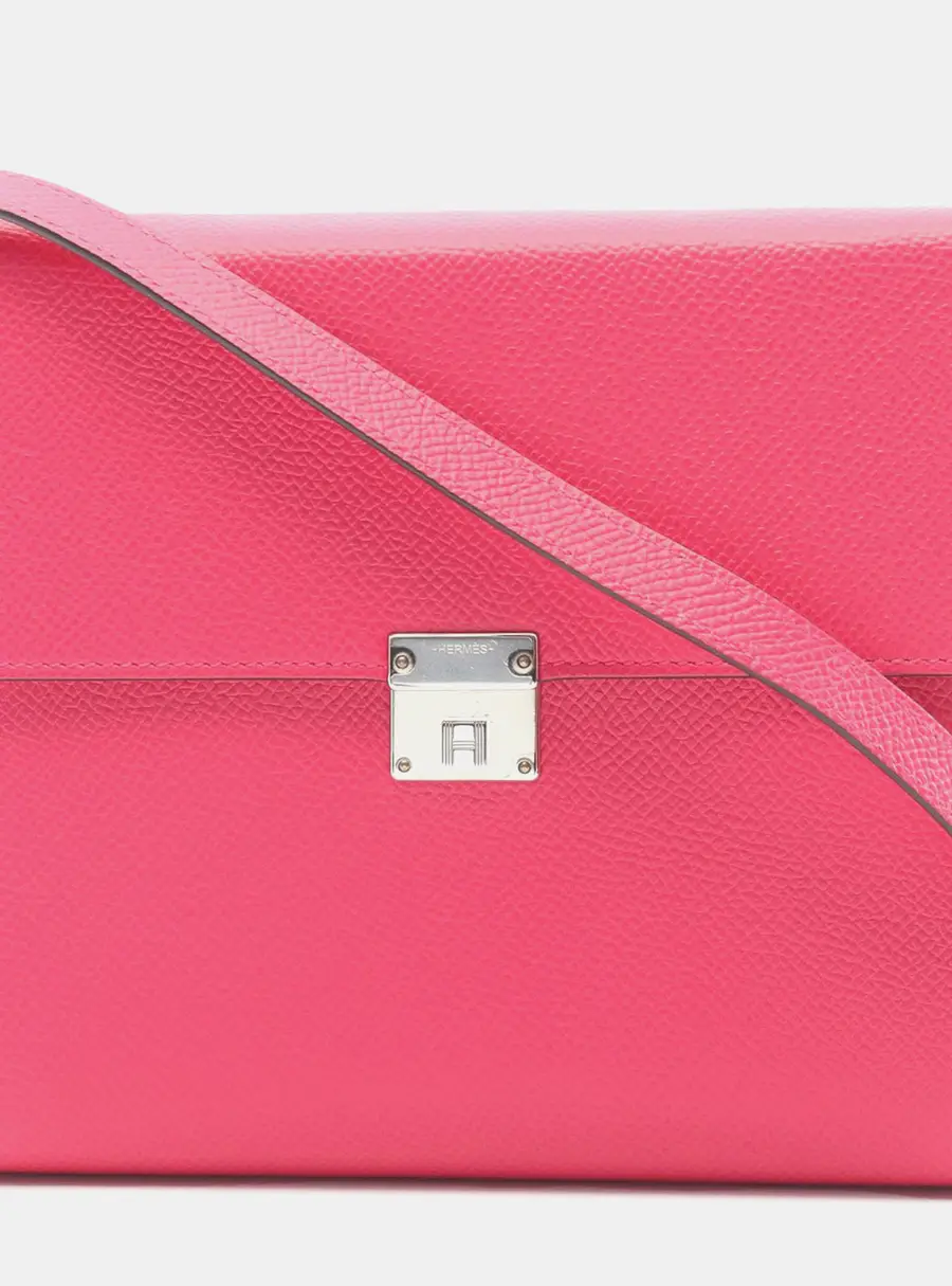 Hermes Clic 16 Pink Epsom Leather Wallet Bag
