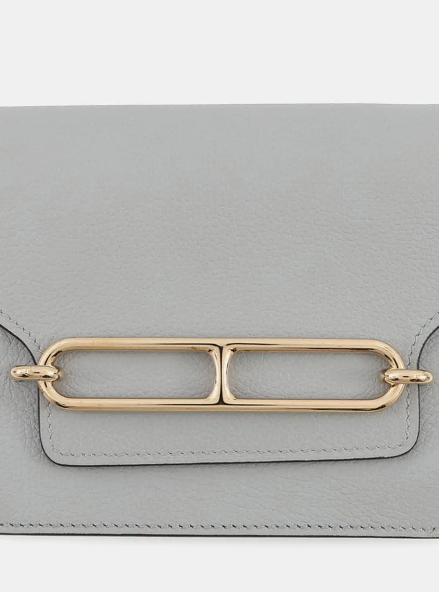 Hermes Roulis Slim Gris Mouette Evercolor Leather Wallet Bag