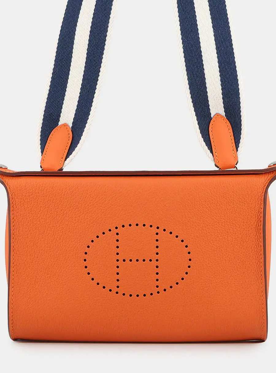 Hermes Vide-Poches Mini Orange Togo Calfskin Leather Crossbody Bag