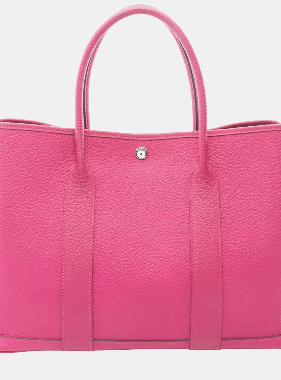 Hermes Garden Party 30 Pink Vache Country Leather Tote Bag