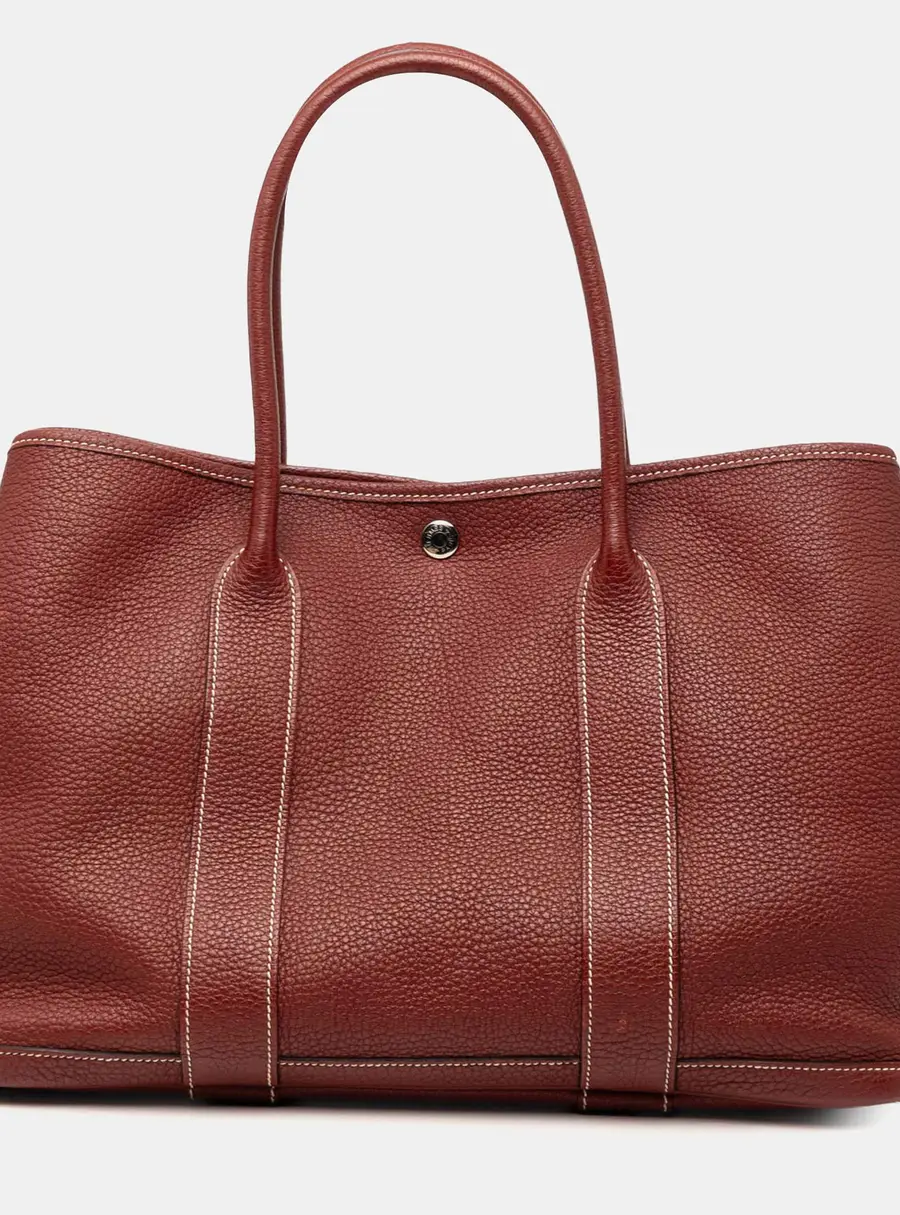 Hermes Garden Party 36 Red Negonda Leather Tote Bag