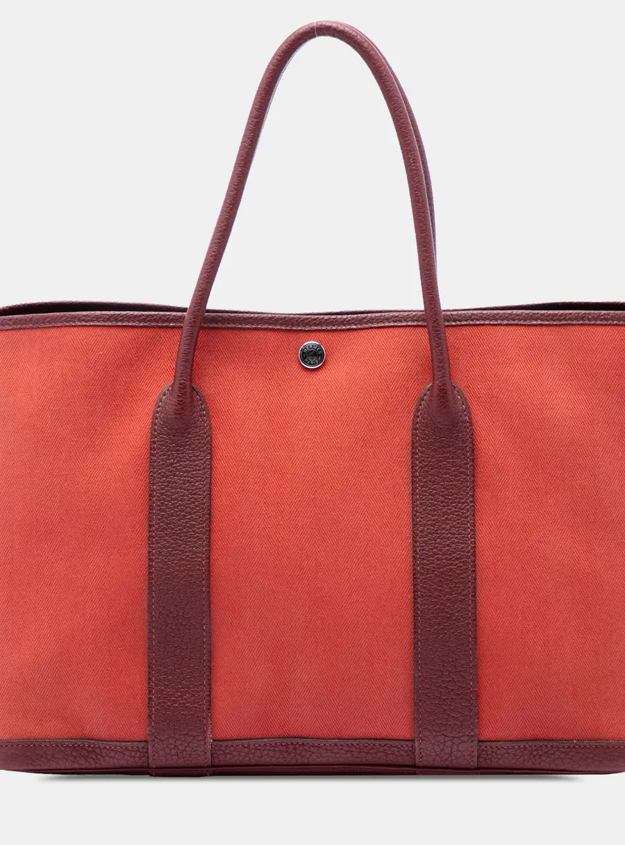 Hermes Garden Party 30 Toile Negonda Calfskin Leather Tote Bag
