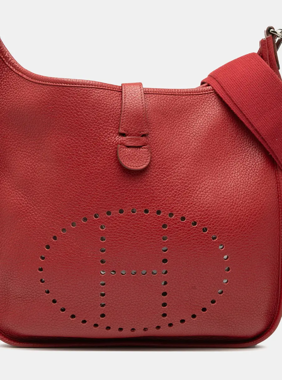 Hermes Evelyne III 33 Red Togo Calfskin Leather Crossbody Bag