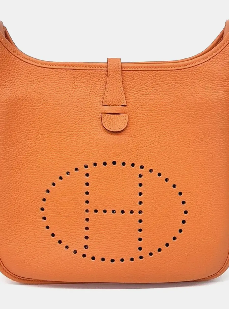 Hermes Evelyne 29 Orange Taurillon Clemence Leather Crossbody Bag